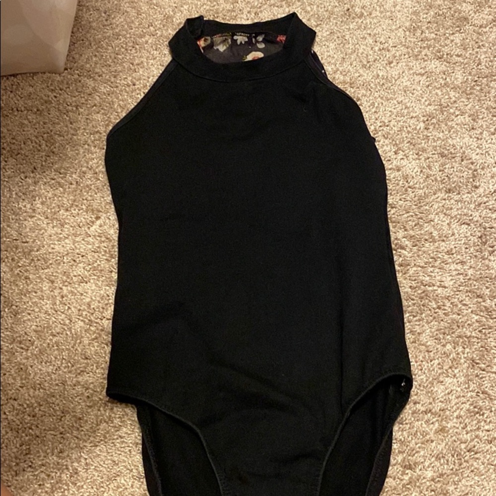 Black and floral leotard